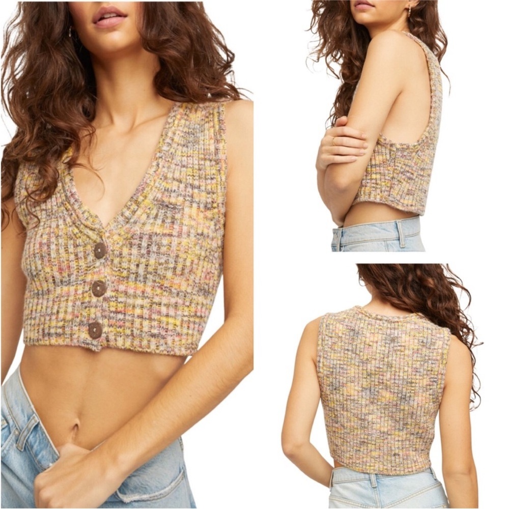 FREE PEOPLE ❤️ Mystic Island Sweater Vest EUC